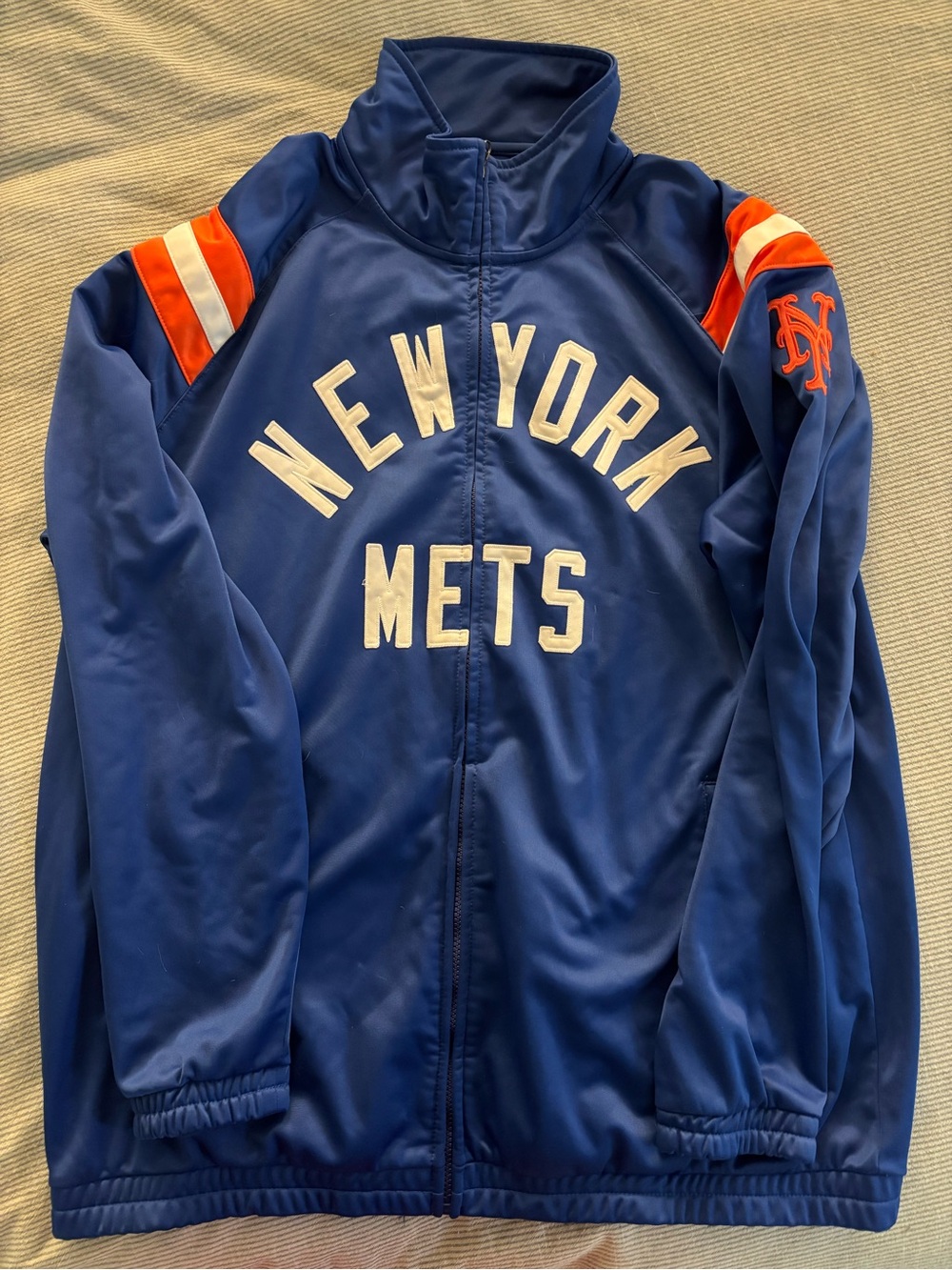 New York Mets Vintage Throwback Blue Full-Zip Track Jacket